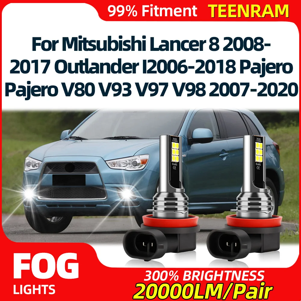 Fog Lights Bulbs 60W LED Fog Lamps 12V For Mitsubishi Lancer 8 2008-2017 Outlander I 2006-2018 Pajero V80 V93 V97 V98 2007-2020