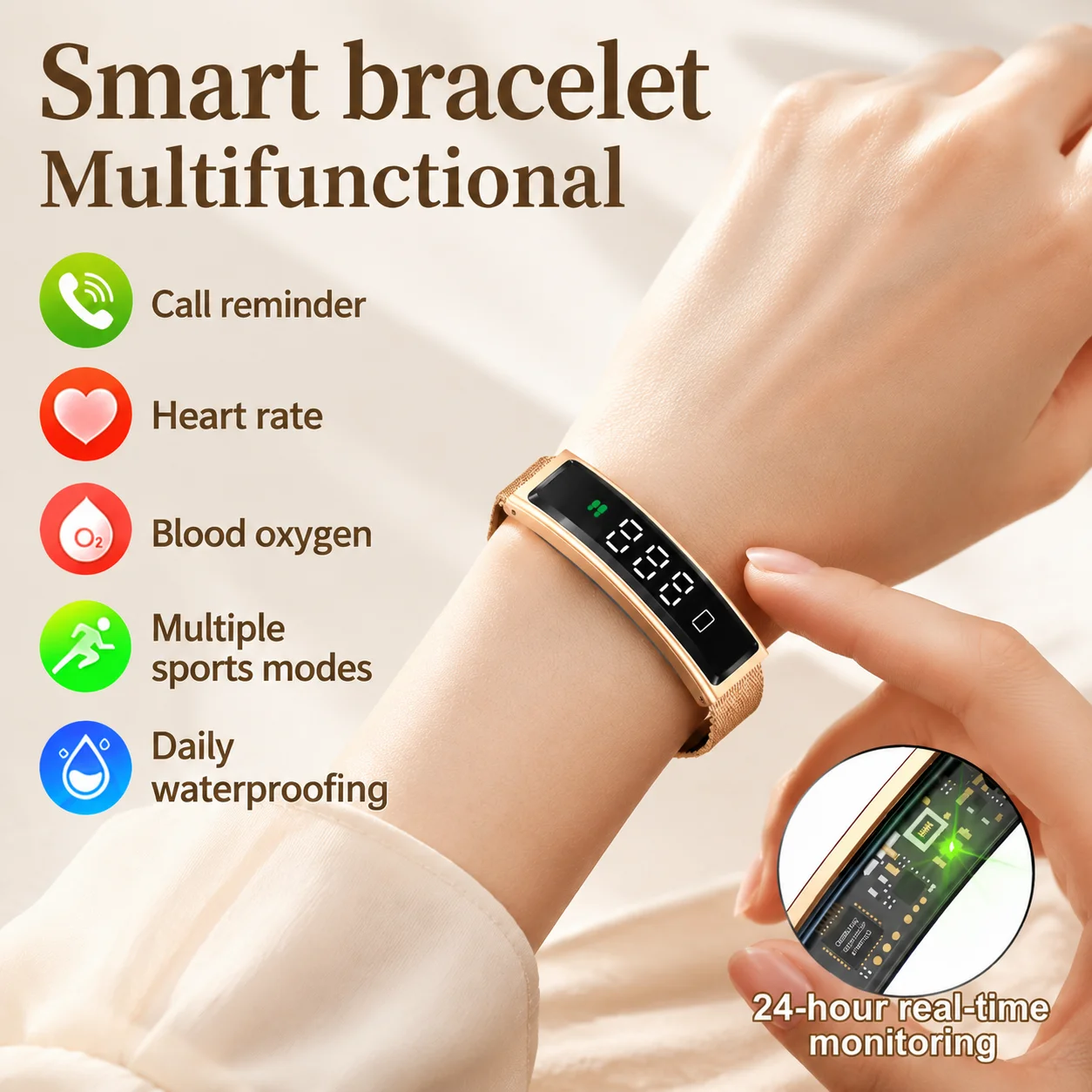 Fashion LIGE Smart Bracelet Heart Rate Multiple Sports Modes Daily Waterproof Call reminder Multifunctional smartwatch for women