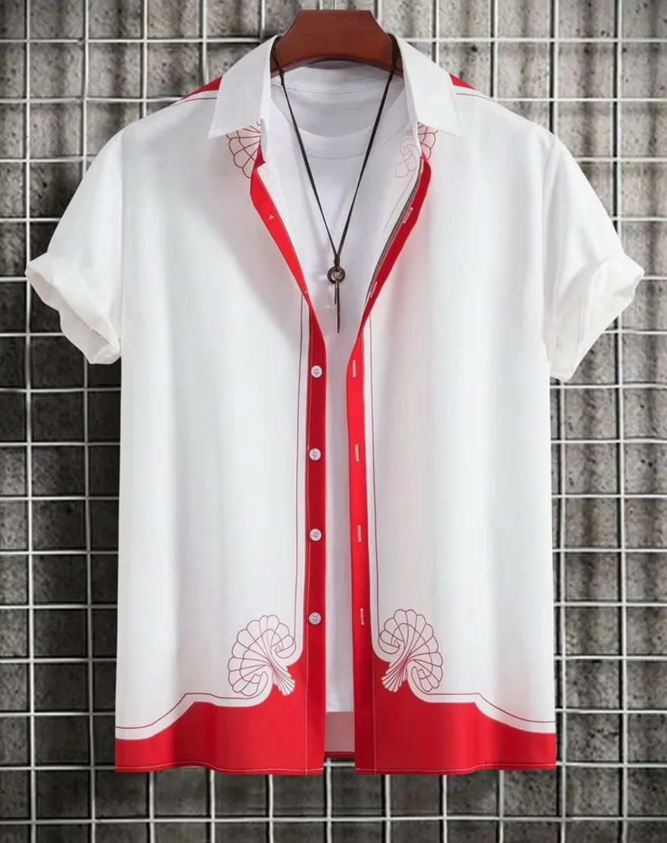 남성 하와이 해변 휴가 캐주얼 셔츠 여름 패션 반팔 스트라이프 프린트 느슨한 streetwear funny floral frete 무료