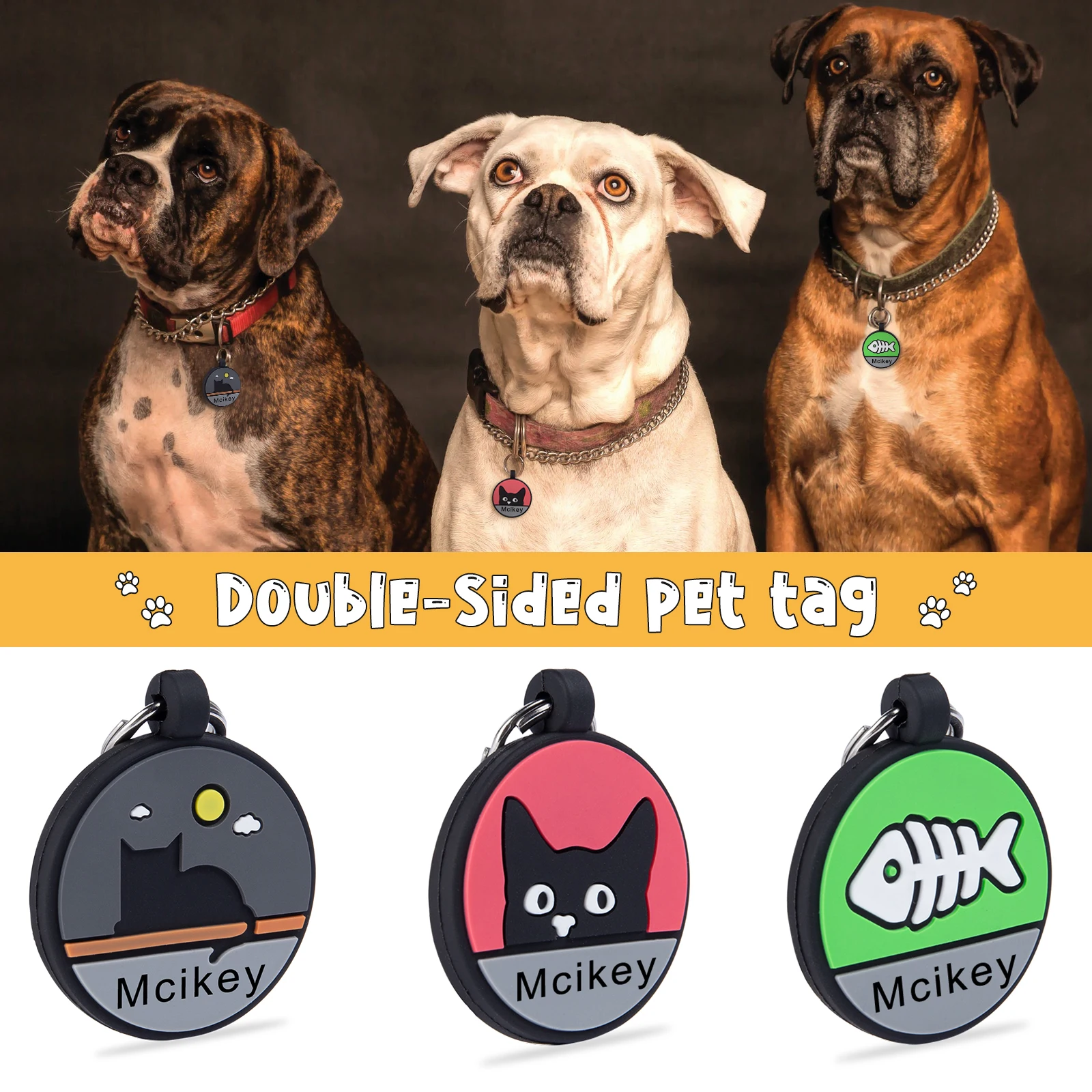 1 pc Personalized Pet Cat Dog ID Tag Tag Collar Accessories Customized Name and Text Charm Supplies For Dog Tag Products