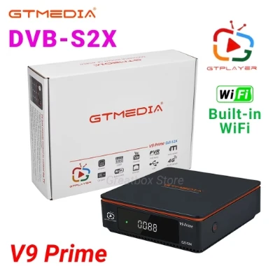 GTmedia V9 Prime Super DVB-S2 جهاز استقبال الأقمار الصناعية يدعم MARS H.265 Standard V8 Nova/Honor V8X Turbo Built WiFi Set Top Box