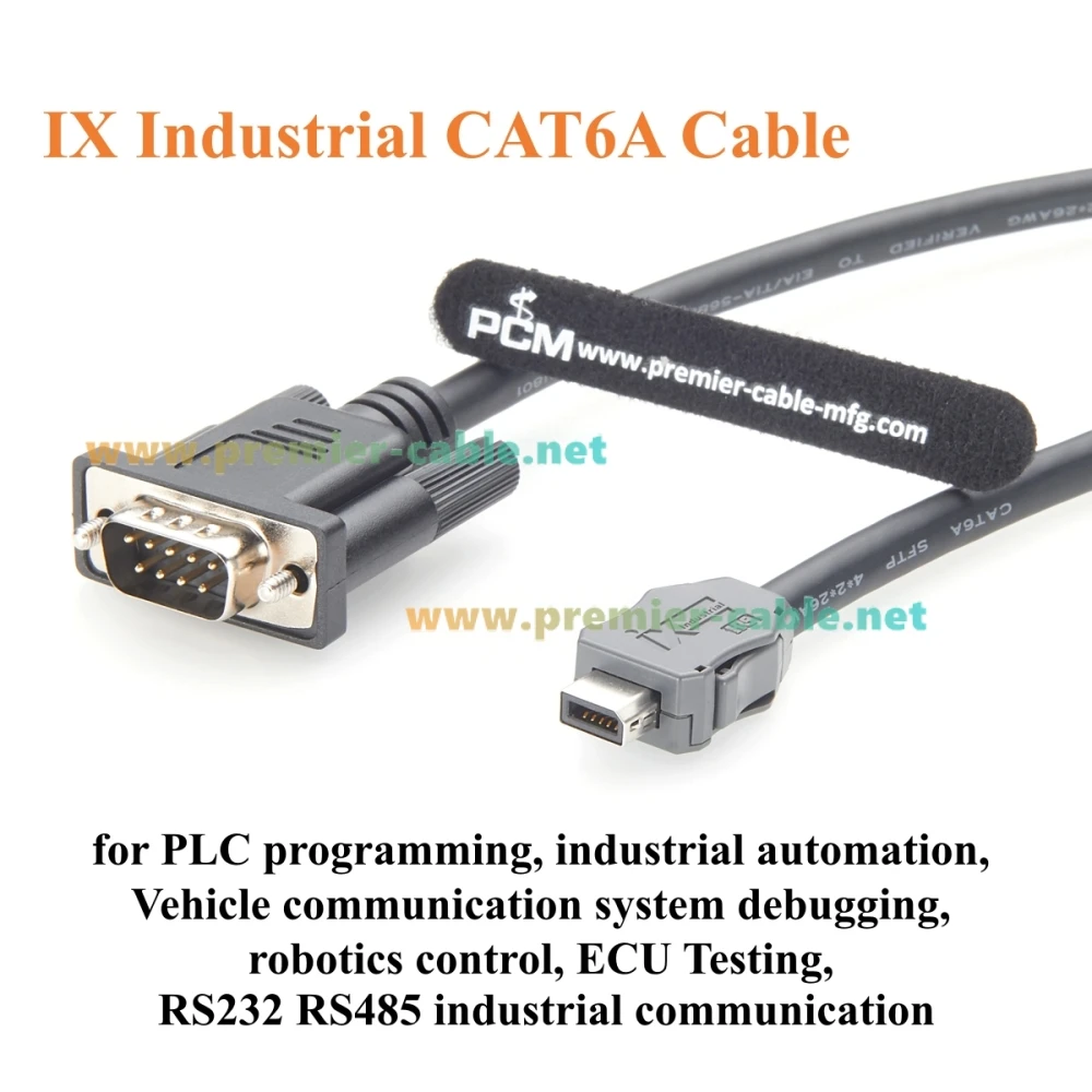 IX Industrial zu DB9 Serielles Kabel IX40G-A-10S-CV(7.0) 10-polig A-Key RS232 RS485 Kommunikationskabel CAT6A Abgeschirmt für SPS – Detail 5