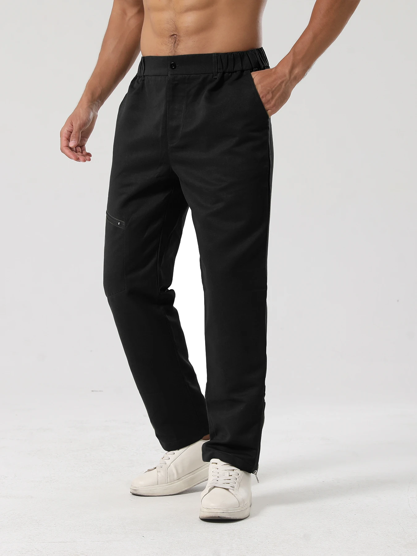 

Men's Fashion Trousers – Long Pants, Casual Wear, Multi-Pocket Design, Work Pants, Woven Fabric, All-Season Wear