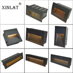 Outdoor Led Stair Step Light 3/5W Waterproof Recessed Wall Corner Lamp Landscape Lighting Footlights For Pathway Stairway Lights
