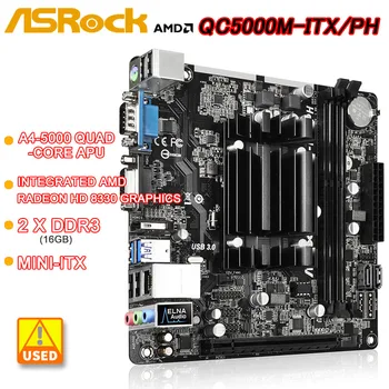 ASRock QC5000M-ITX/PH Mini-ITX 마더보드 AMD FT3 Kabini A4-5000 쿼드 코어 APU 2 x DDR3 16GB SATA 3 HDMI USB 3.1