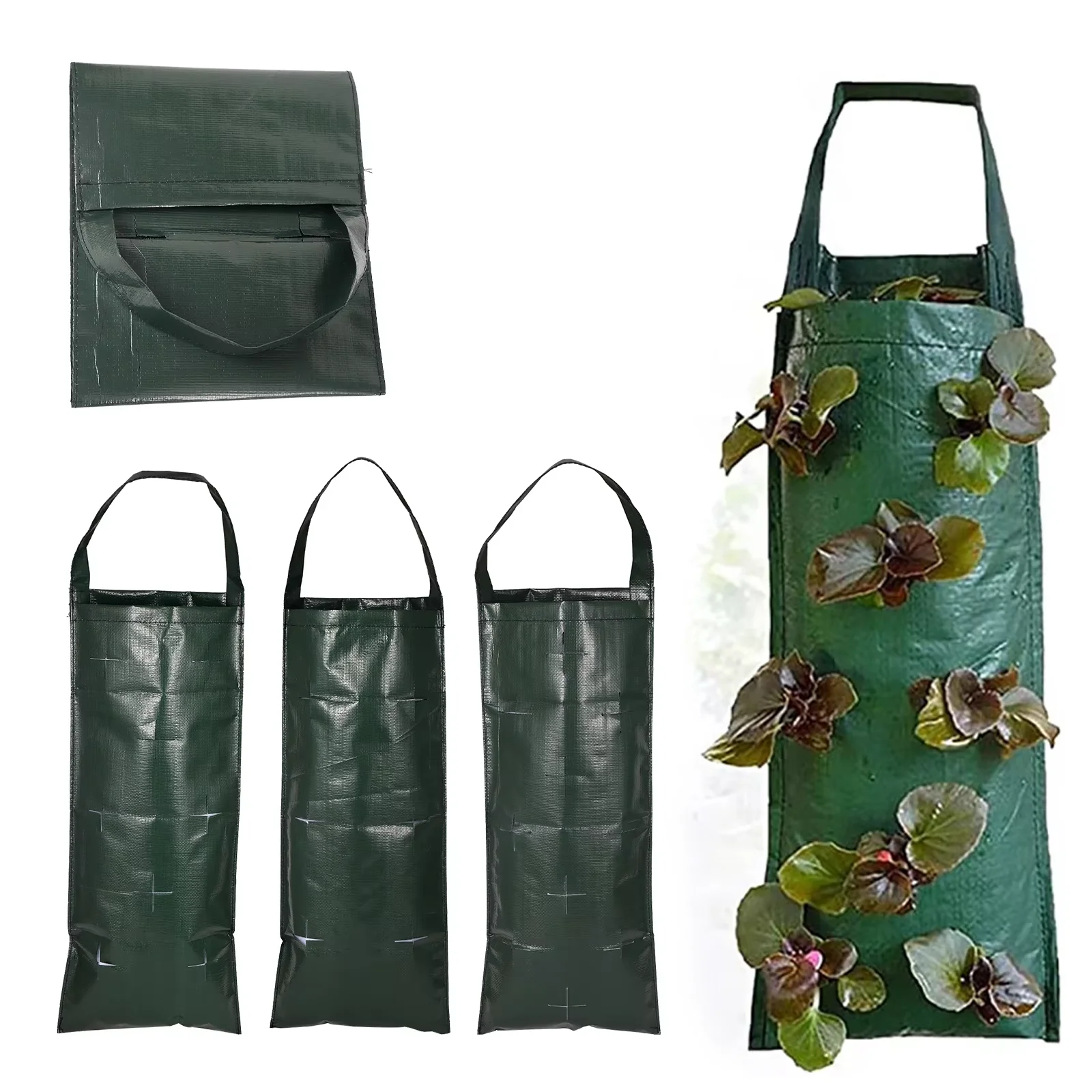 6/8/10 Holes Porous Hanging Strawberry Planting Bag Vegetable Flower Plant Planting Bag Garden Balcony Hanging Planting Supplies