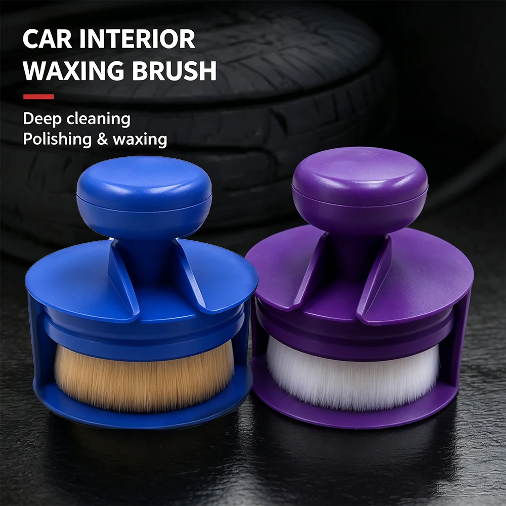 Auto Detailing Car Wax Brush Soft Ultra-fine Bristles for Interior Dashboard Leather Tire Waxing Polishing Alkali Resistant