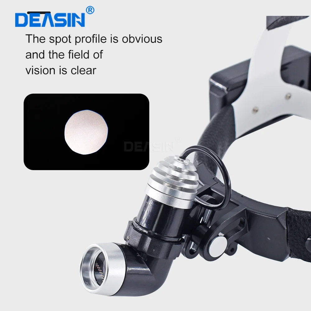 DEASIN 5W Dental LED Head Light Lamp for Binocular Loupes Brightness Spot Adjustable Dental Lab Headlamp Surgical Headlight