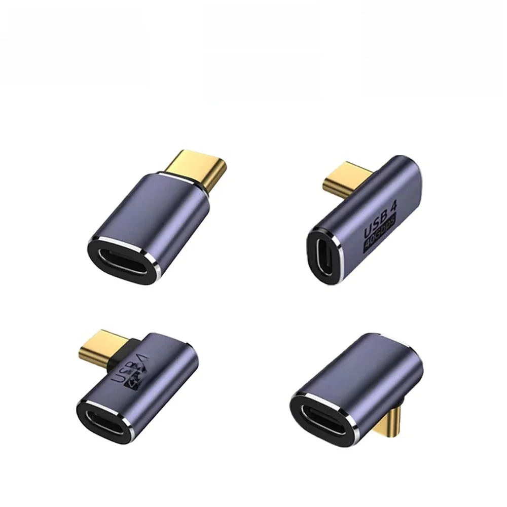 240W USB4.0 40Gbps  type C 90 degree Adapter  5A USB C to Type C Fast Charging Converter USB C Data Adapter For Macbook 8K60HZ
