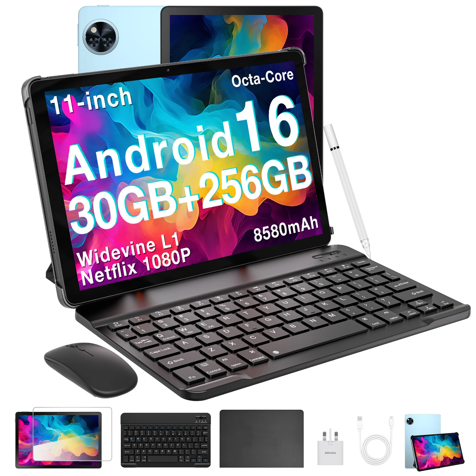 DOOGEE U11 Pro Android 16 Tablet 11'' HD 90Hz Display 30GB 256GB 8580mAh Battery  T7200 Octa-Core Widevine L1 Tablet PC