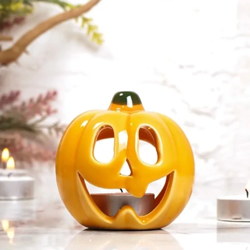 Ceramic Pumpkin Candle holder Tealight Candle holder Diy Heat Resistance Ceramics Small Size