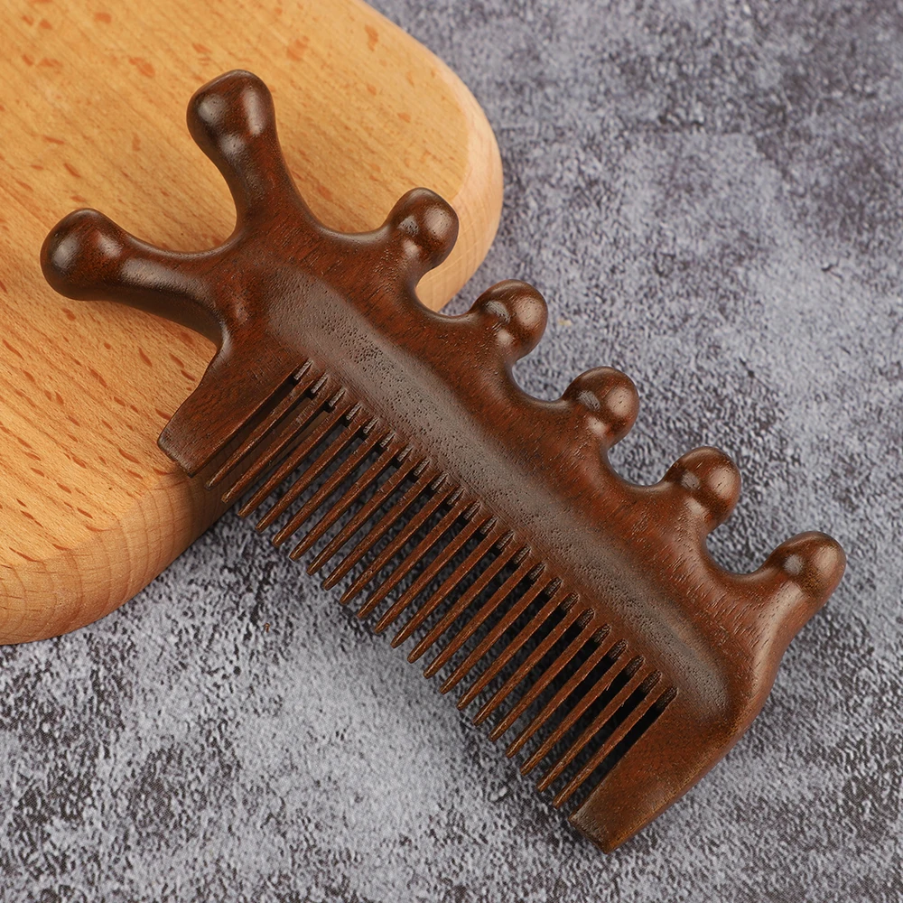 

Body Meridian Massage Comb Sandalwood Five Wide Tooth Comb Acupuncture Therapy Blood Circulation Anti-static Smooth Hair