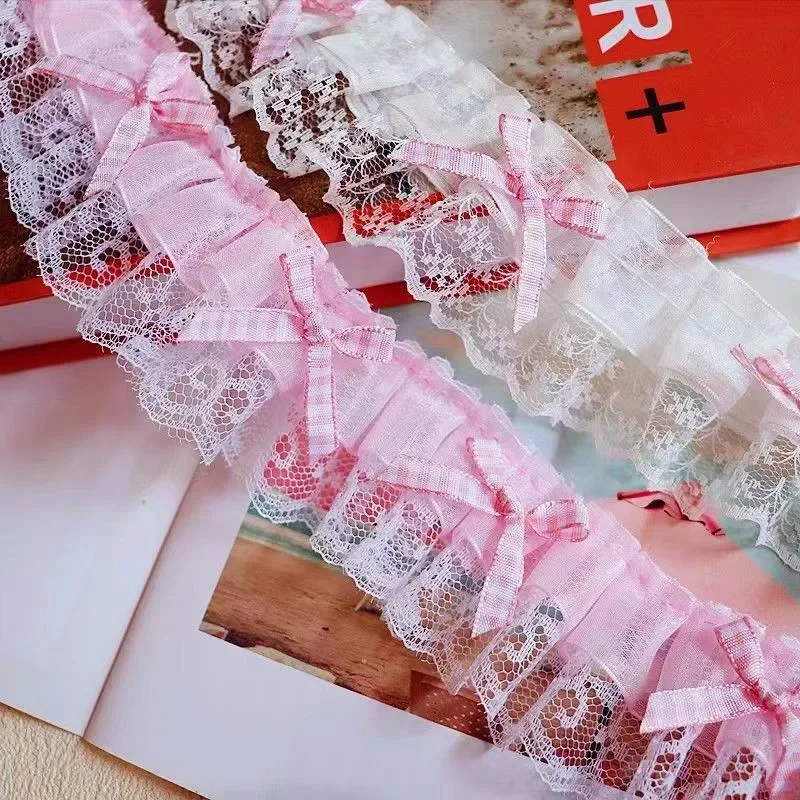 Plaid Fliege Applikation Doppels chicht Spitze DIY hand gefertigte Handwerk Kleidung Rock Hut Home
