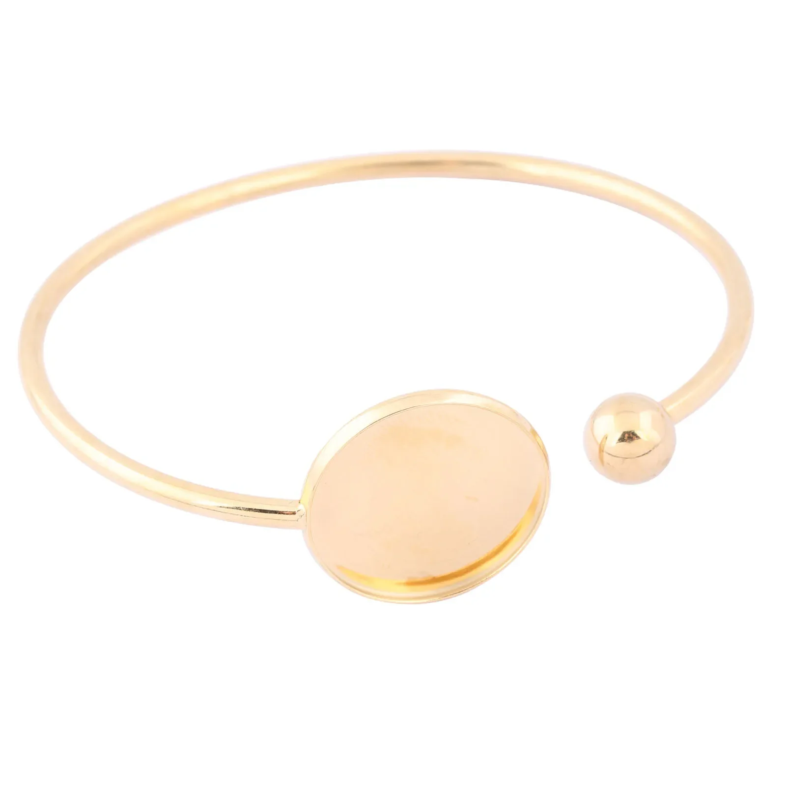 5 sztuk ze stali nierdzewnej pozłacane Fit 20mm Cabochon bransoletka Bezel ustawianie tace Diy regulowany mankiet bransoletki baza Blanks — zdjęcie 2
