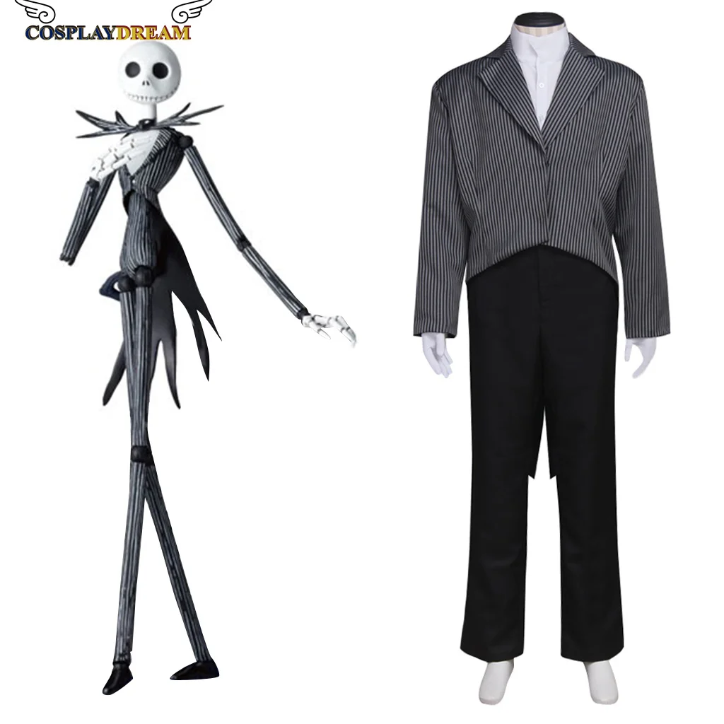 

Nightmare Cosplay Christmas Jack Cosplay Adult Men's Tuxedo Suit Halloween Party Suit Uniform Tuxedo Full Set