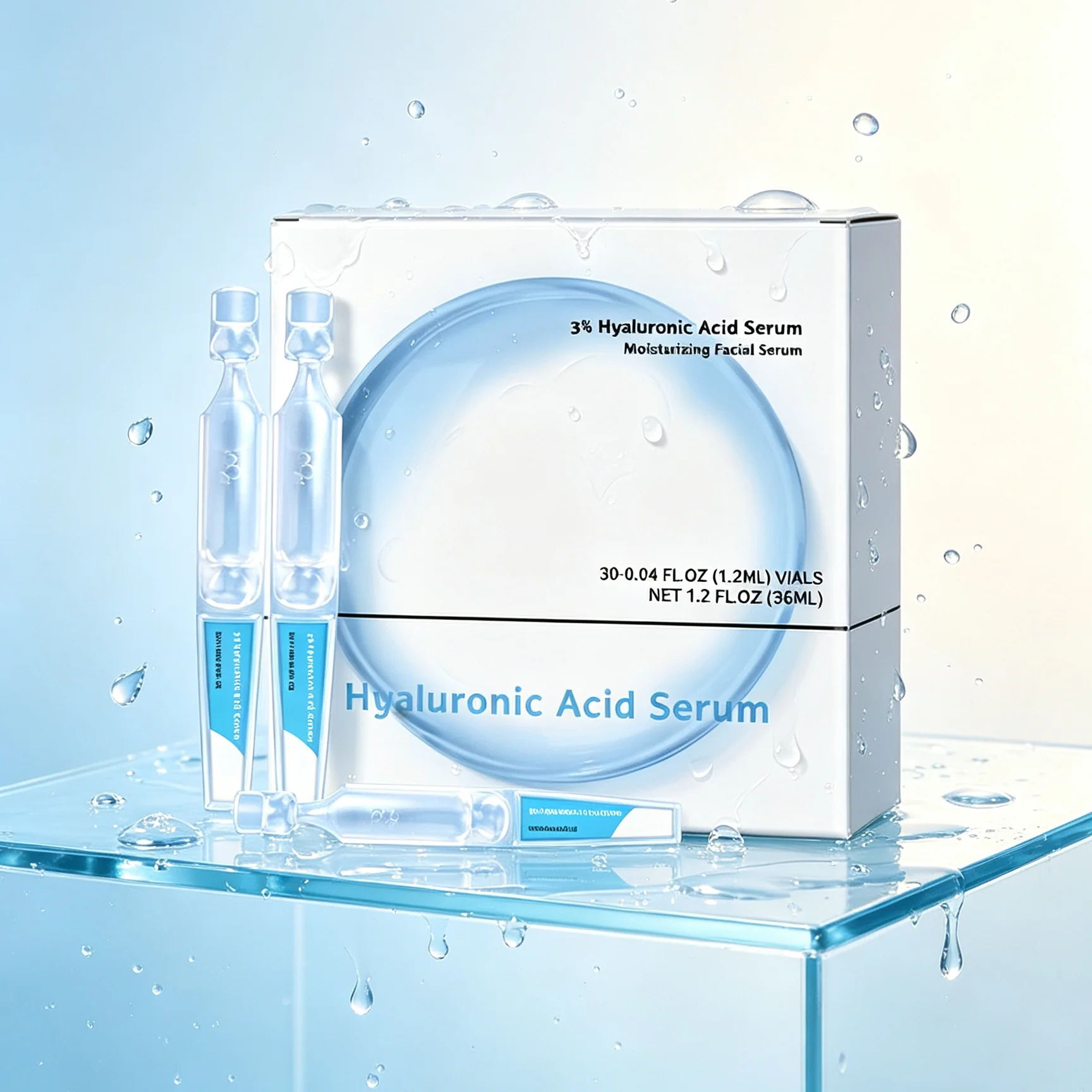 Hyaluronic Acid Serum Sensitive Skin Care Moisturizing Facial Rejuvenation Refreshing Improve Redness Pore Refining Serum 30pcs