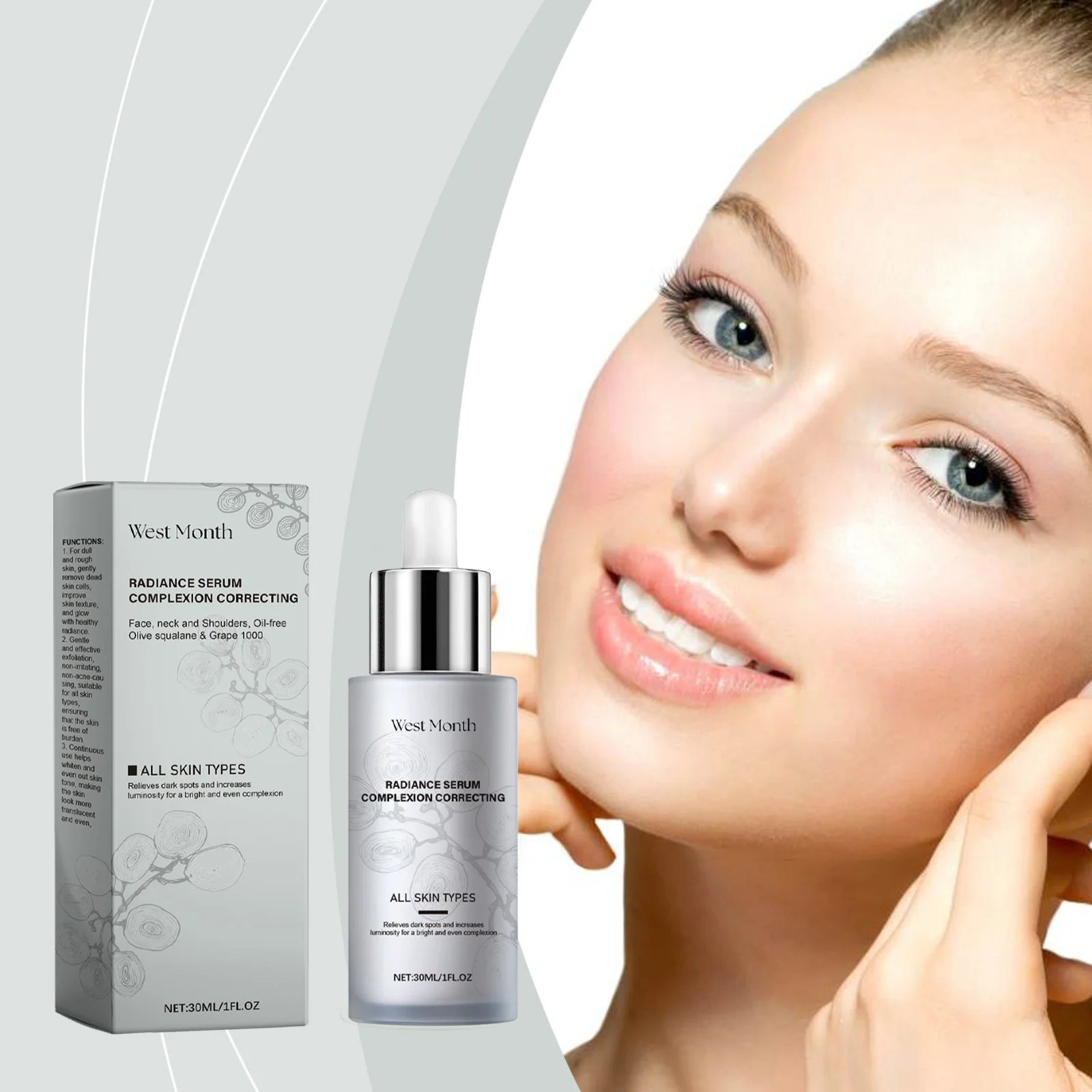 

West&Month 30ml Facial Niacinamide Serum Whitening Moisturizing Face Relieve Dry Brightening Skin Tender Glowing Facial Serum