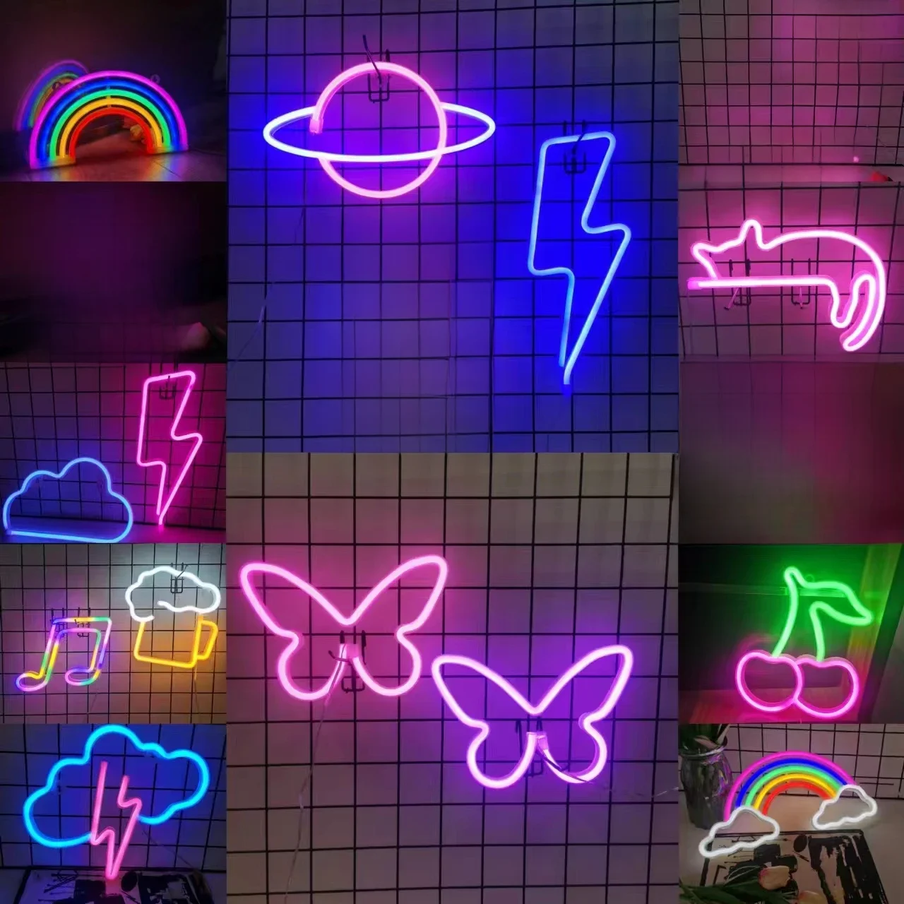 Sinal de néon LED para decoração de parede, USB, Bateria para Bar, Quarto, Sala de jogos