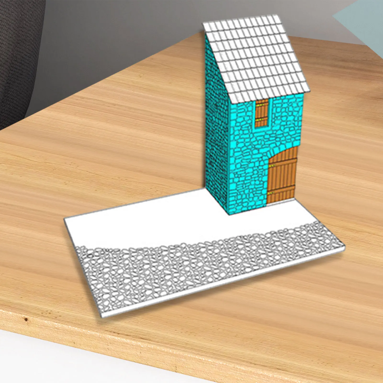 Kit de modelo de construção de espuma de madeira diy em escala 1/35, micro paisagem sem pintura, ornamento inacabado para layout de cenário e arquitetura