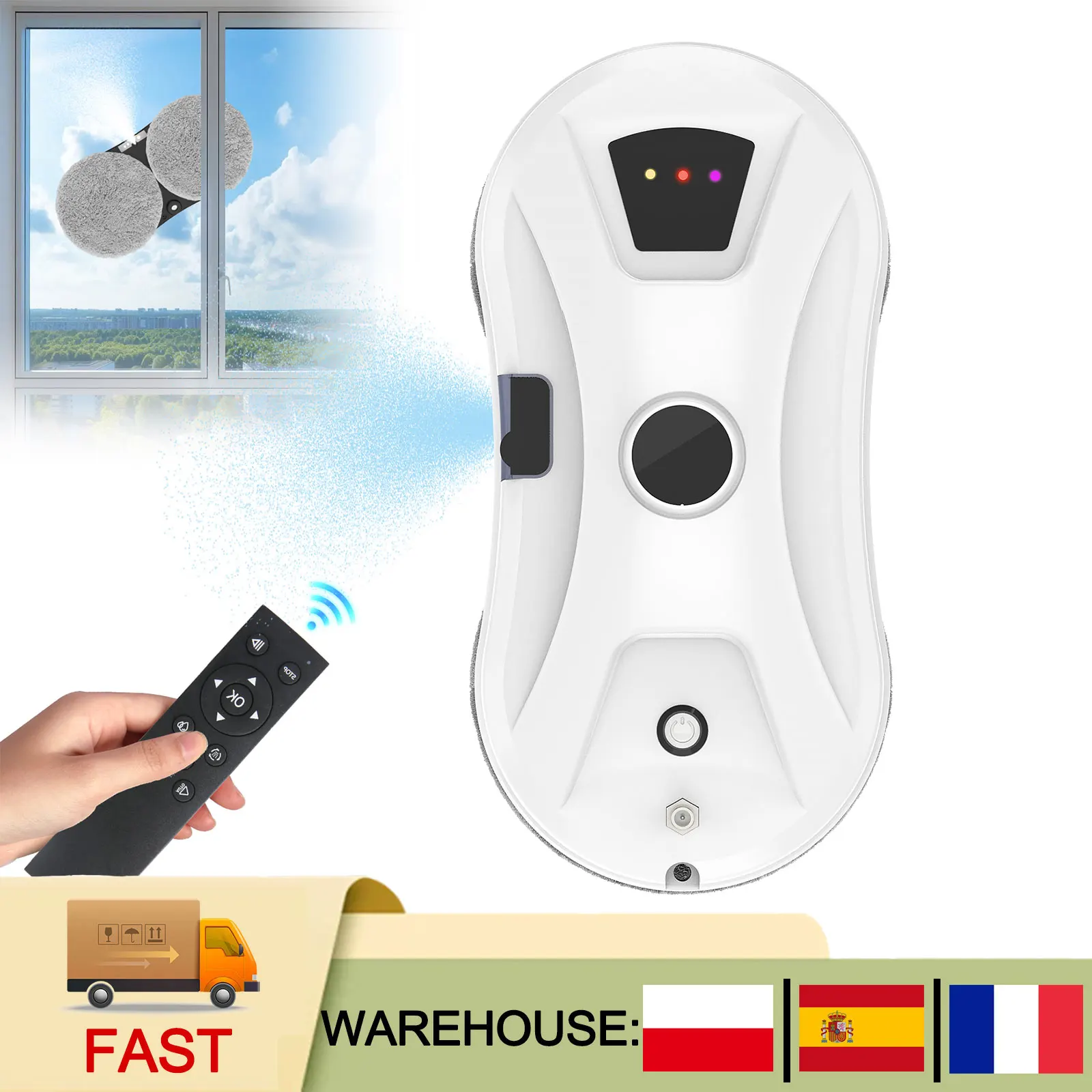 Robot Inteligente para Limpieza de Ventanas con Succión de 5600Pa, Pulverizador de Agua y Control Remoto, Robot Limpiador de Ventanas Inteligente para Uso Doméstico