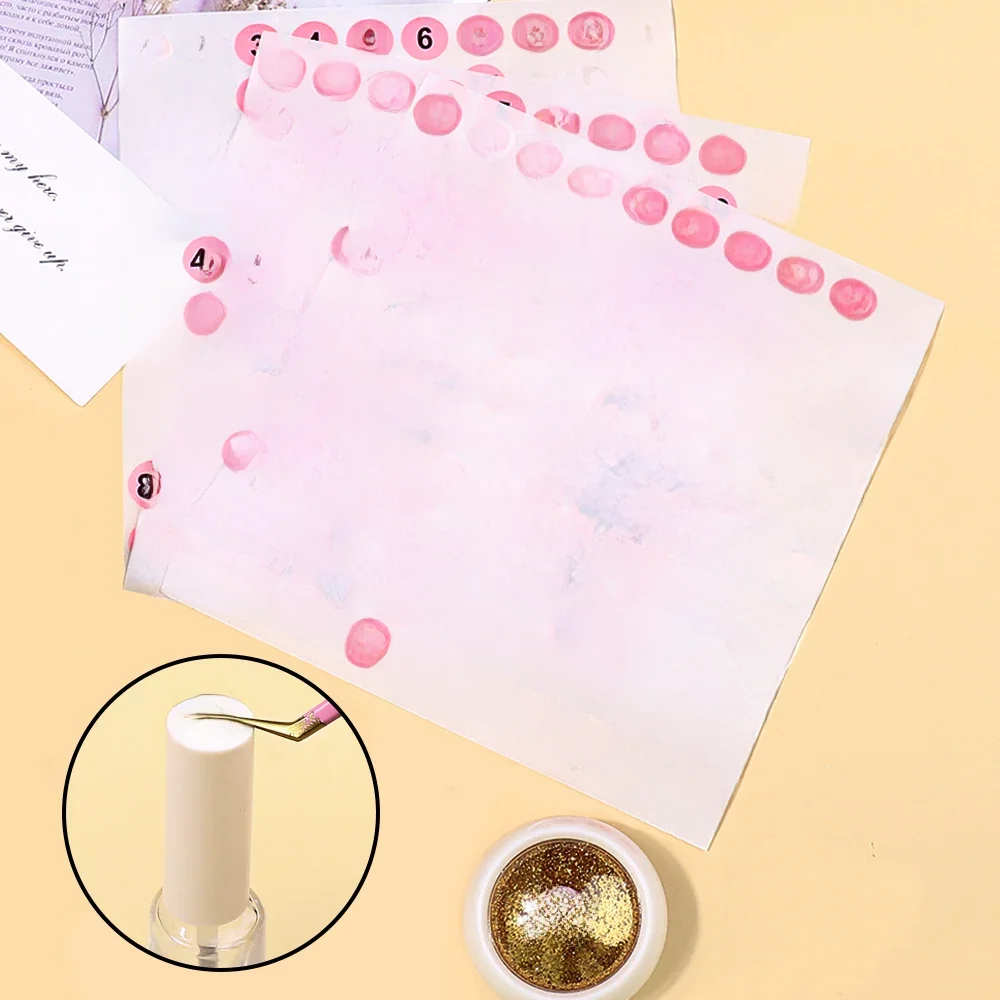 Étiquette autocollante numéro rose étanche pour vernis à ongles, marquage de vernis Gel de couleur, étiquette numérique, outil de manucure, 2 pièces/lot
