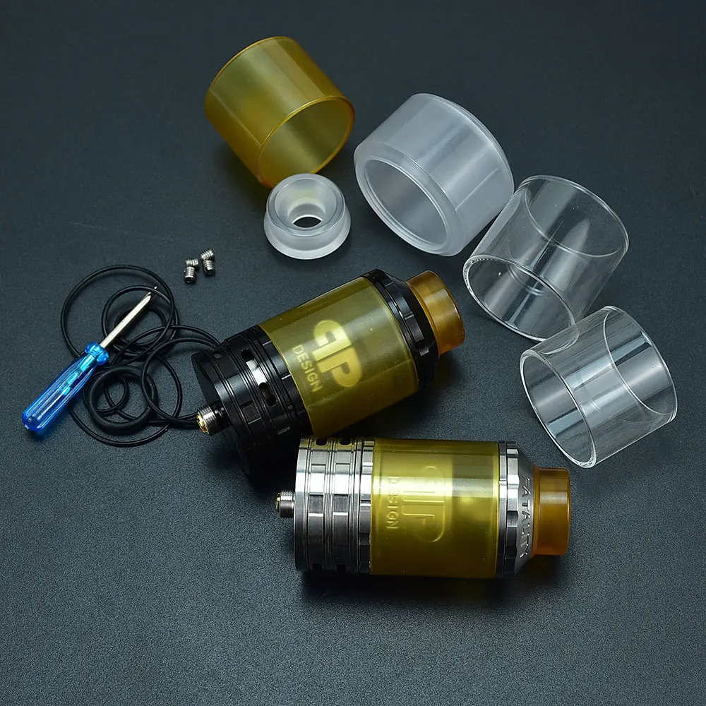 HOT QP Designs Fatality RTA Replaceable Tank 28mm Atomizers Top Adjustable quad airflow Top Fill Vape vs Fatality M25 RTA