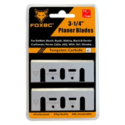 FOXBC 82mm TCT Carbide Planer blades 82mm x 29mm x 3mm Professional Replacement For Makita, Metabo, Dewalt, Bosch 3-1/4 Planer