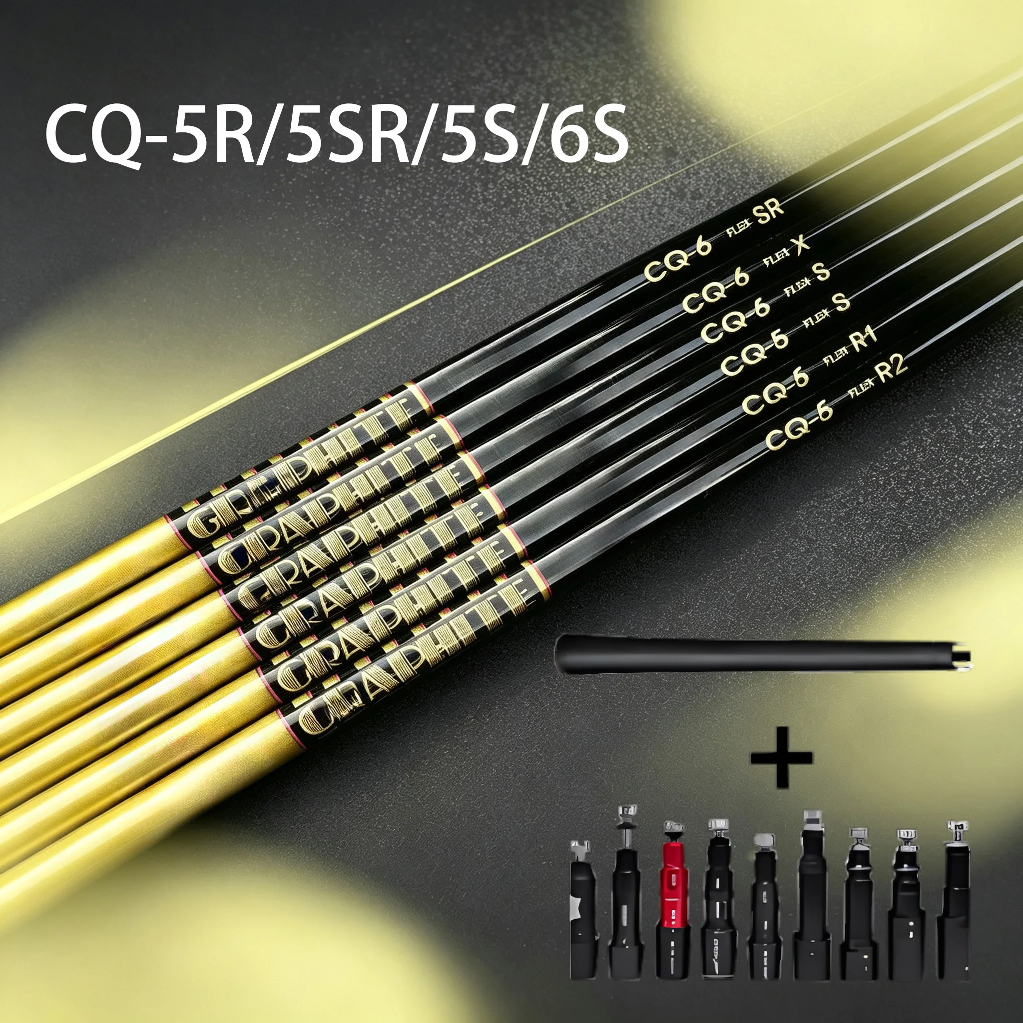 Trendy Yellow and Black Color Scheme 45inch Cq Carbon Driver Shaft, Available in 5R/5Sr/5S/6S Hardness, Optimized Shaft Structure to Improve Forgiveness and Ball Trajectory Stability, Specialized Shaft for Long-Distance Drives for Advanced Golfers