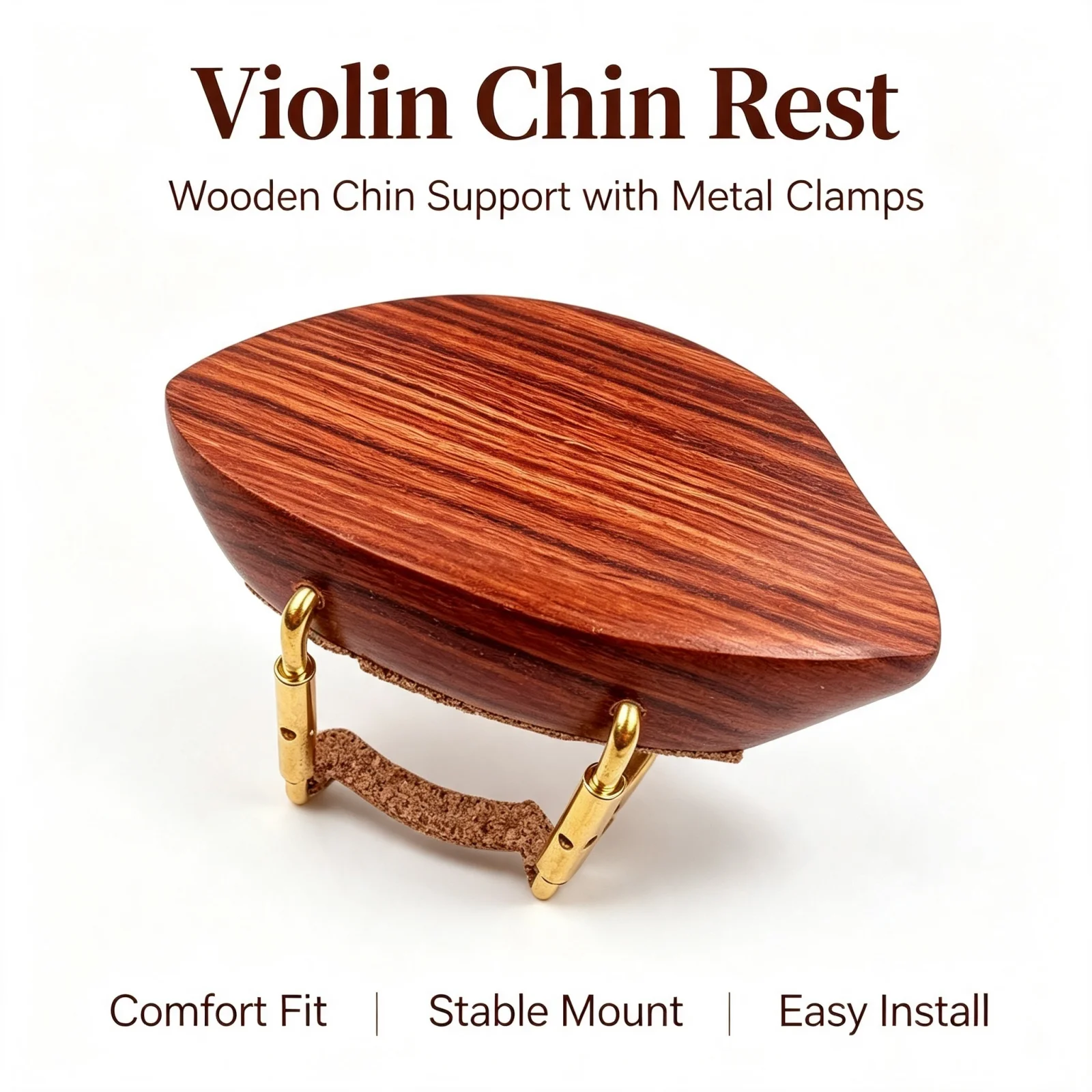Wooden Violin Chin Rest 4/4 Size Violin Chinrest for Violin Musical Instrument Repair Accessory