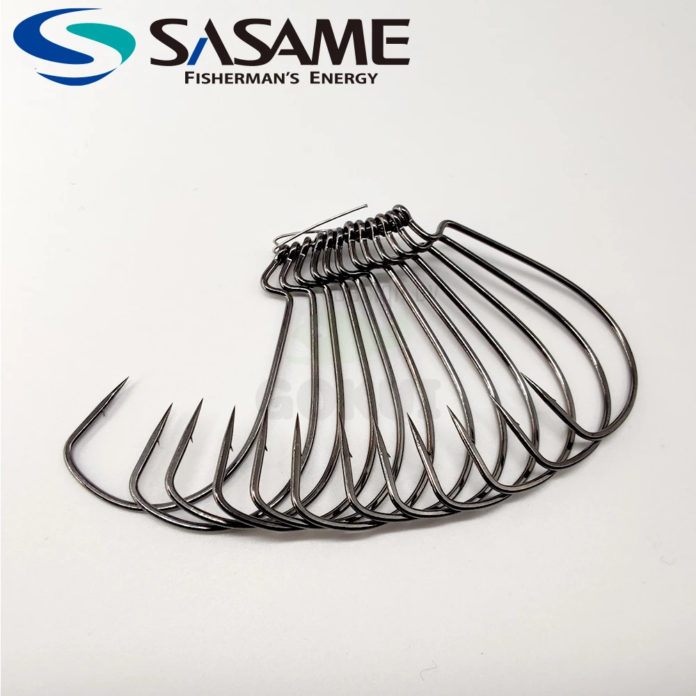 SASAME Offset Hooks Japan Original Wide Gap Fishing Hooks Lure Finesse Fishhook Crank High Carbon Steel Texas Rig Soft Worm Hook