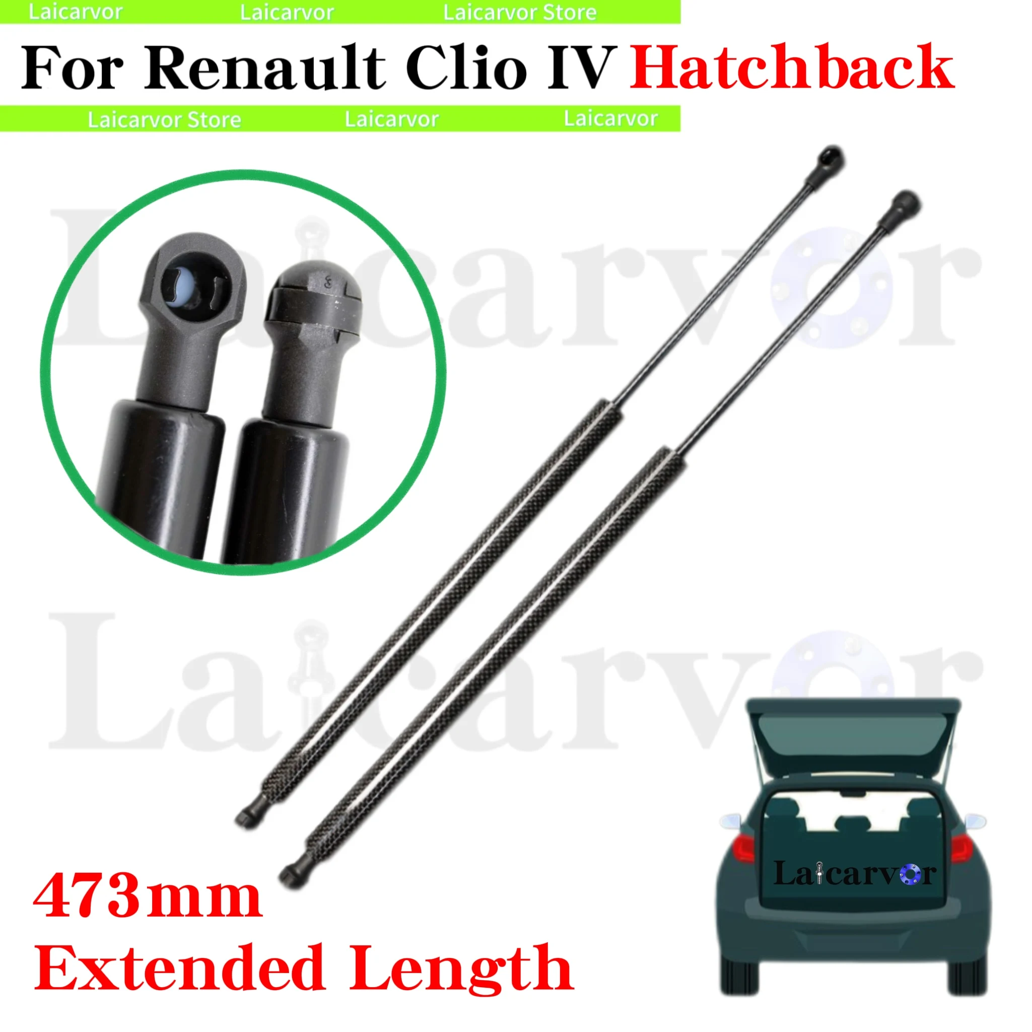 

2 шт. стойки багажника, демпфер 473 мм для Renault Clio IV K9K Hatchback 2012-2019, подъемные опоры, газовая пружина, амортизатор багажника