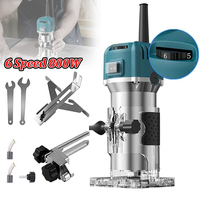 6 Speed 800W Electric Trimming Machine 30000rpm Woodworking Milling Engraving Hand Wood Edge Router Trimmer Home DIY Power Tools