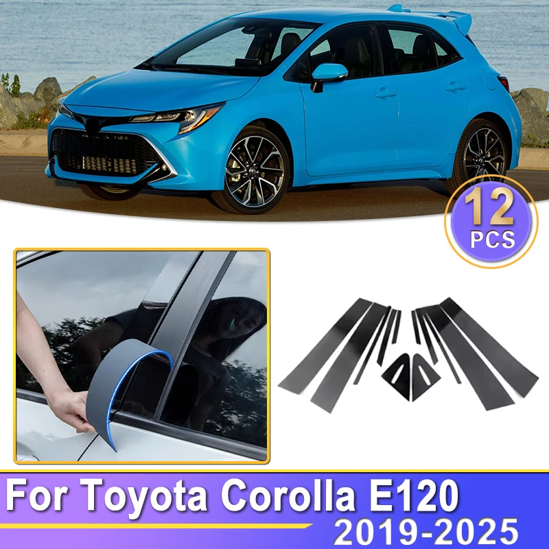 

For Toyota Corolla E120 Hatchback 2019 2020 2021 2022 2023 2024 2025 Car Door Center B C Pillar Post Cover Mirror Effect Trim
