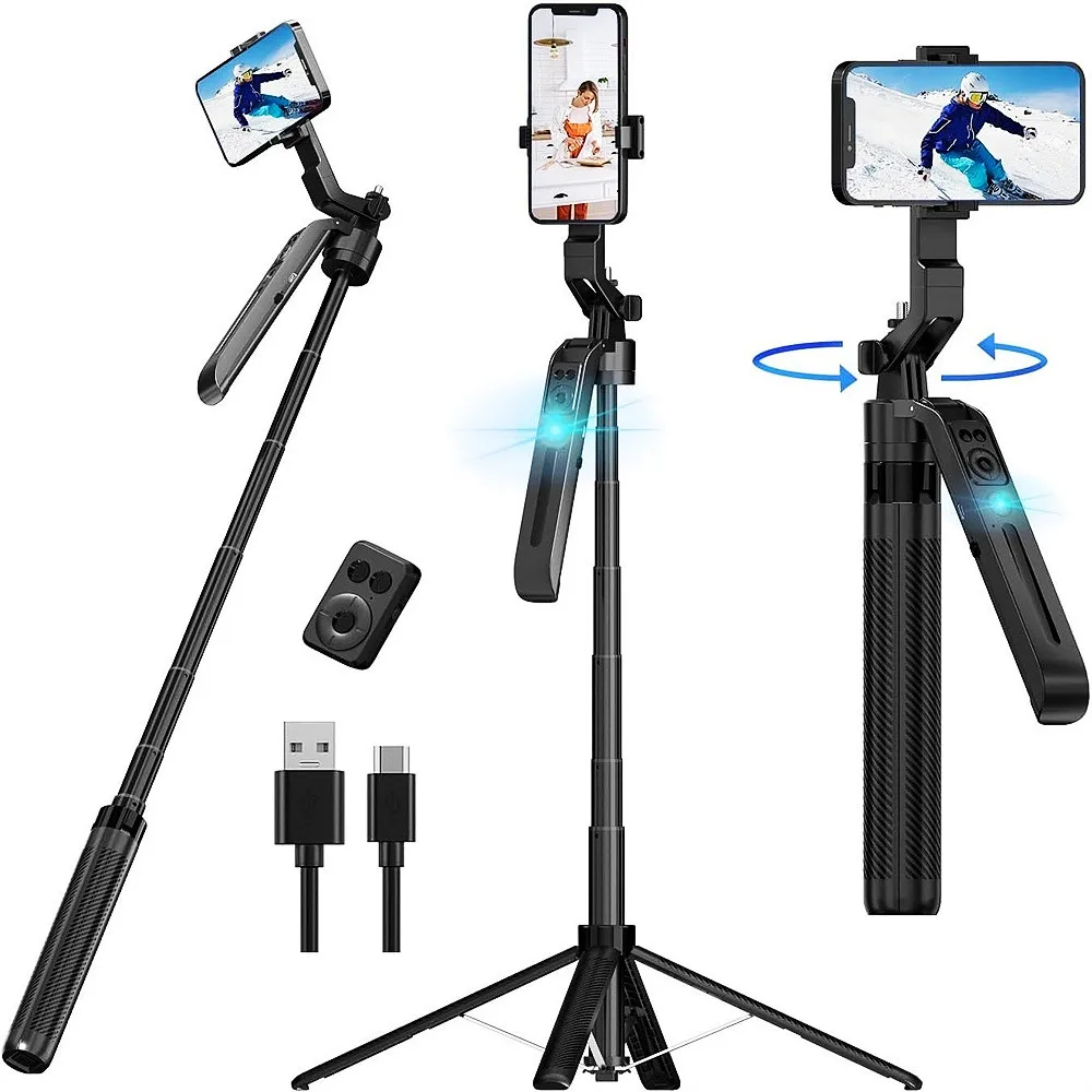 

BSLIUFANG New Tripod for Smartphone Camera,Stand with light Bluetooth shutter,Wireless Selfie Stick brackets with Phone Holder