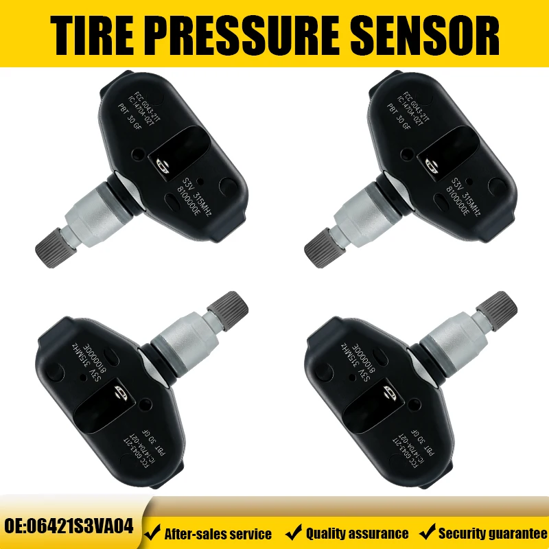 1/4PCS 315MHZ Reifendruckkontrollsystem TPMS Passend für Honda Pilot Ridgeline MDX RL TL Ersatz für 06421S3VA04
