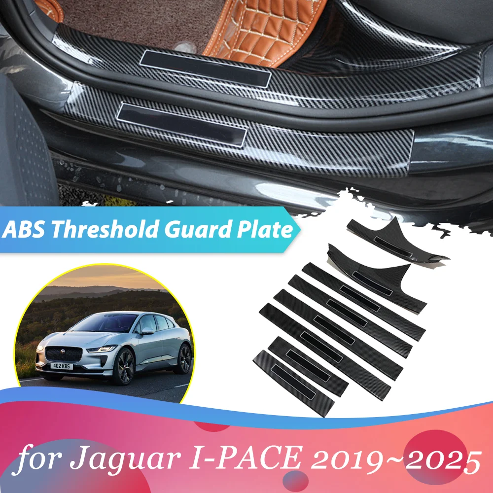 

Педаль приветствия автомобиля для Jaguar I-PACE 2019~2025 2020 2021 порог двери защитная пластина накладка накладки наклейки аксессуары