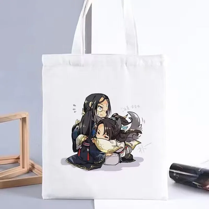 Anime Sha Po Lang Schoudertas Boodschappentas Gu Yun Chang Geng Figuur Schattige Cartoon Canvas Casual Handtas Voor Dames Heren Fans Cadeau