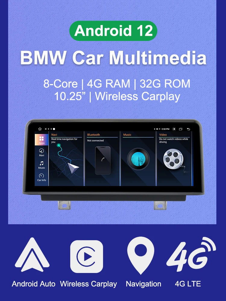 Autotop 10.25 "Android 12 Autoradio Stereo-Multimedia-Player für BMW Serie F20 F21 F23 NBT-System GPS Carplay BT Hea dunit – Detail 1