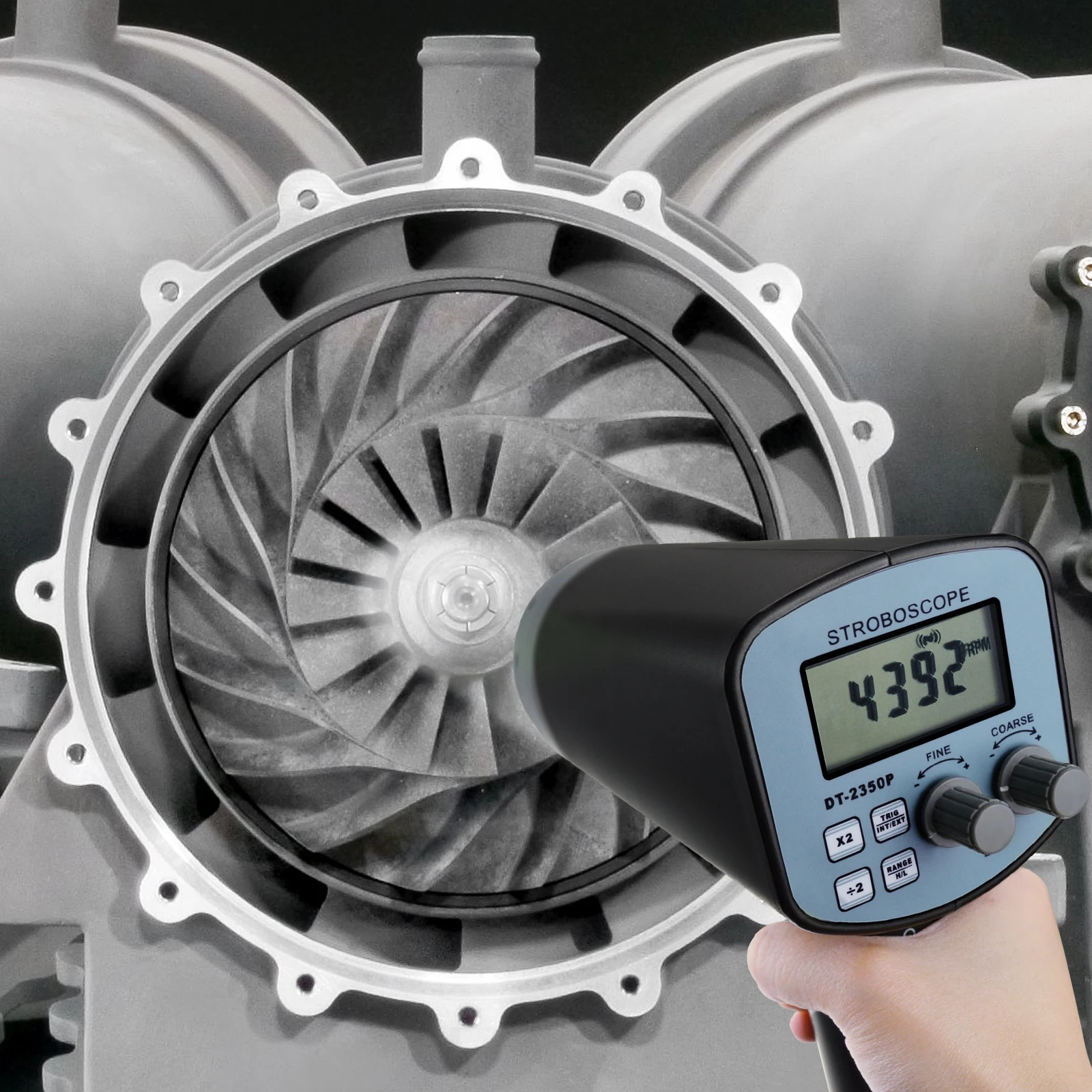 Digital Handheld Stroboscope with Xenon Lamp 50~12,000 FPM Speed Measurement Tool LCD Display with Flash Timer for Motors Fan