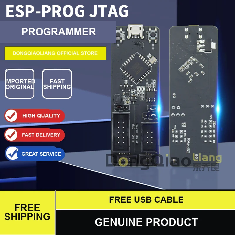 For the ESP-Prog Firmware Downloader: ESP8266/ESP32 Development Board Serial Communication JTAG Programmer and Debugger