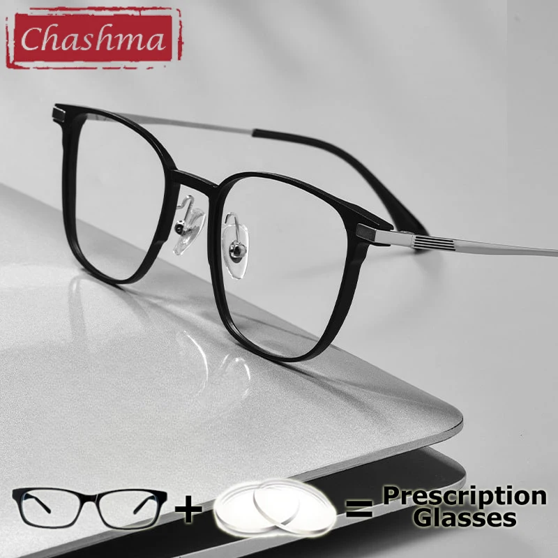 

Chashma Women Retro Fashion Prescription Ready Men Eyeglasses Aluminum Magnesium Glasses Frame Long Temples 149mm Spectacles