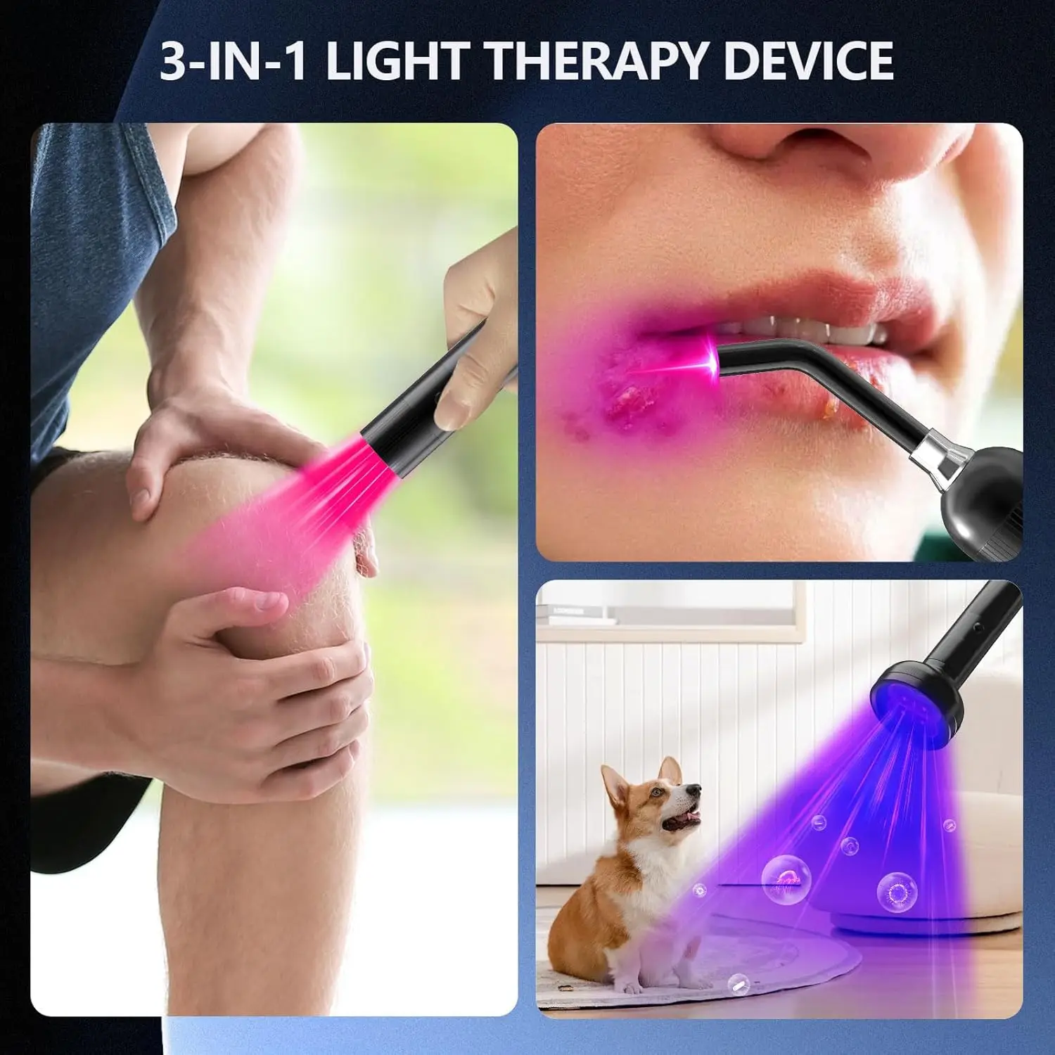 3-in-1 Red Light Device for Lips Nose Ear Discomfort Soothing Portable Handheld Care Wand for Knee Hands Joint Muscle Spot Tension Relaxation Support Home Use Personal Localized Mucosal Wellness Guard Soothing Tool