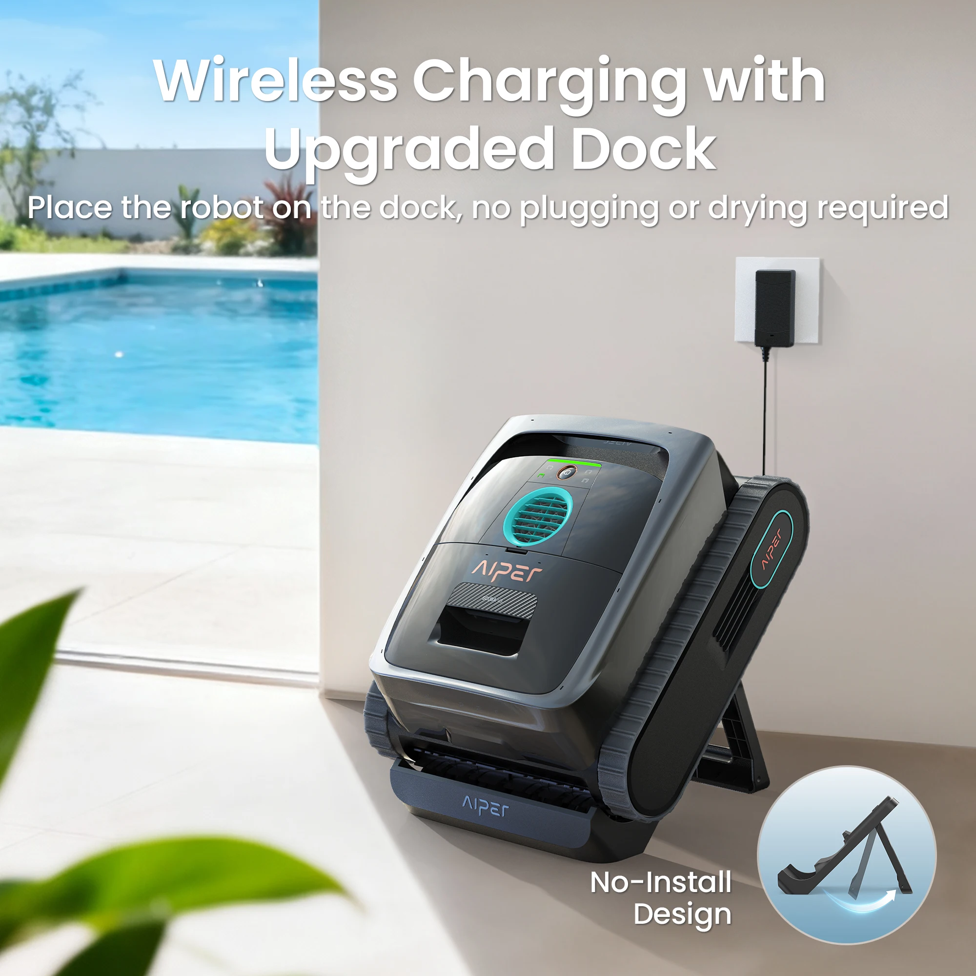 (2026 Upgrade) AIPER Scuba V3, 240 Min Runtime Upgrade Battery Life, AI Vision Cordless Robotic Pool Cleaner, Multi-Layer Filtration, Include Wireless Charging Dock, Refurbished