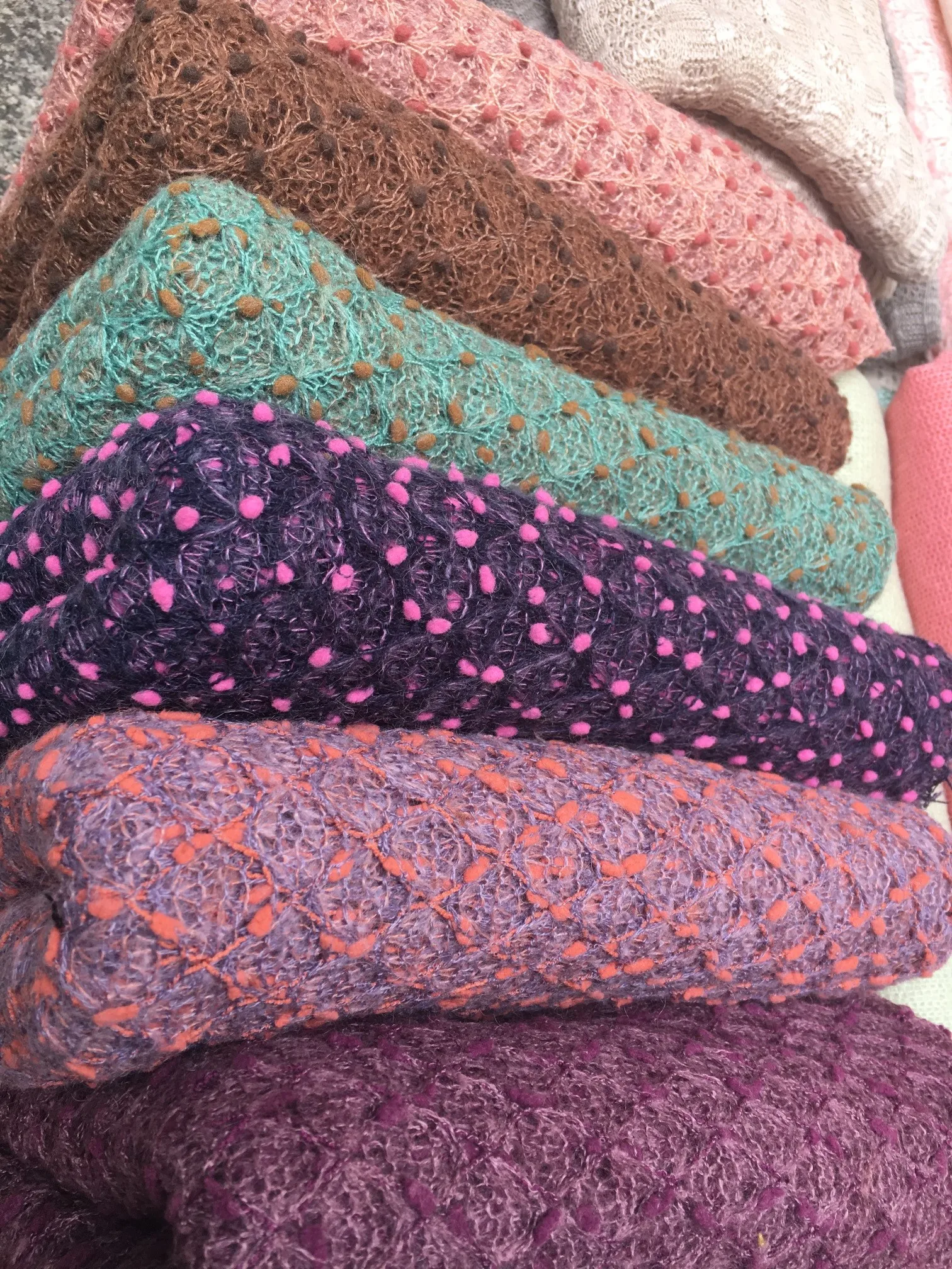 supper soft fleece Jacquard thick knitted fabrics color spots stretchy patchwork dolls Blouse cardigan scarf fabrics 150*160 cm