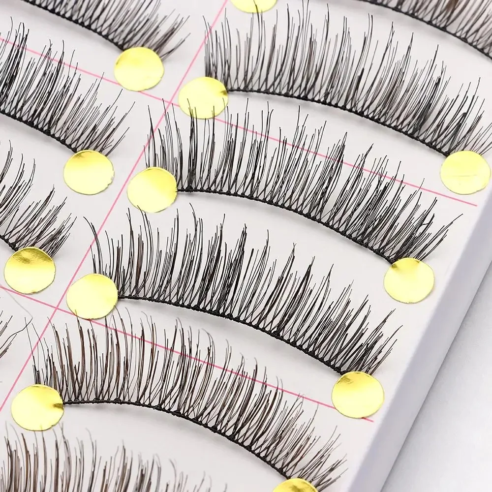 10 par sztuczne rzęsy długi, gruby krzyż naturalny czarny moda sztuczne rzęsy narzędzie do makijażu oczu — zdjęcie 2