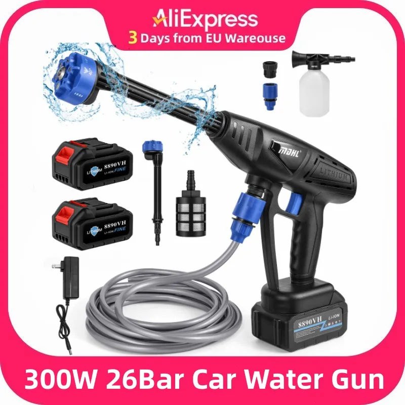 New 26Bar Cordless High Pressure Cleaner Washer Spray Water Gun Car Wash Pressure Water Cleaning Machine for Makita 21V Battery