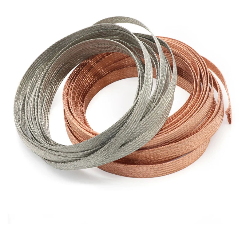 1/5M wide 4-25mm tinned copper plated braided sleeve expandable steel wire cable conduction power, audio, speaker metal sheath