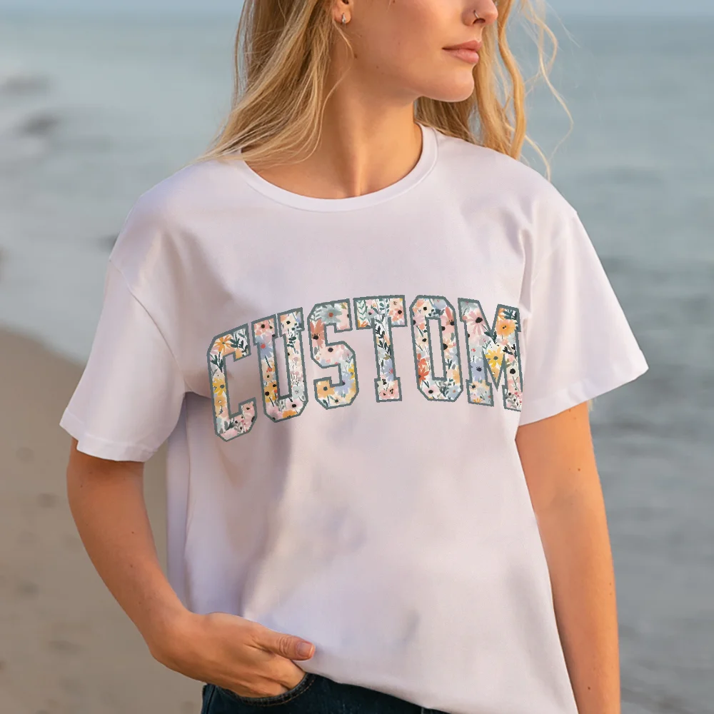 

Small Flower Pattern Design 2025 Hot Women Graphic Tshirt Vintage Casual Streetwear Y2k Style Cotton Tee Fashion Loose Fit Top