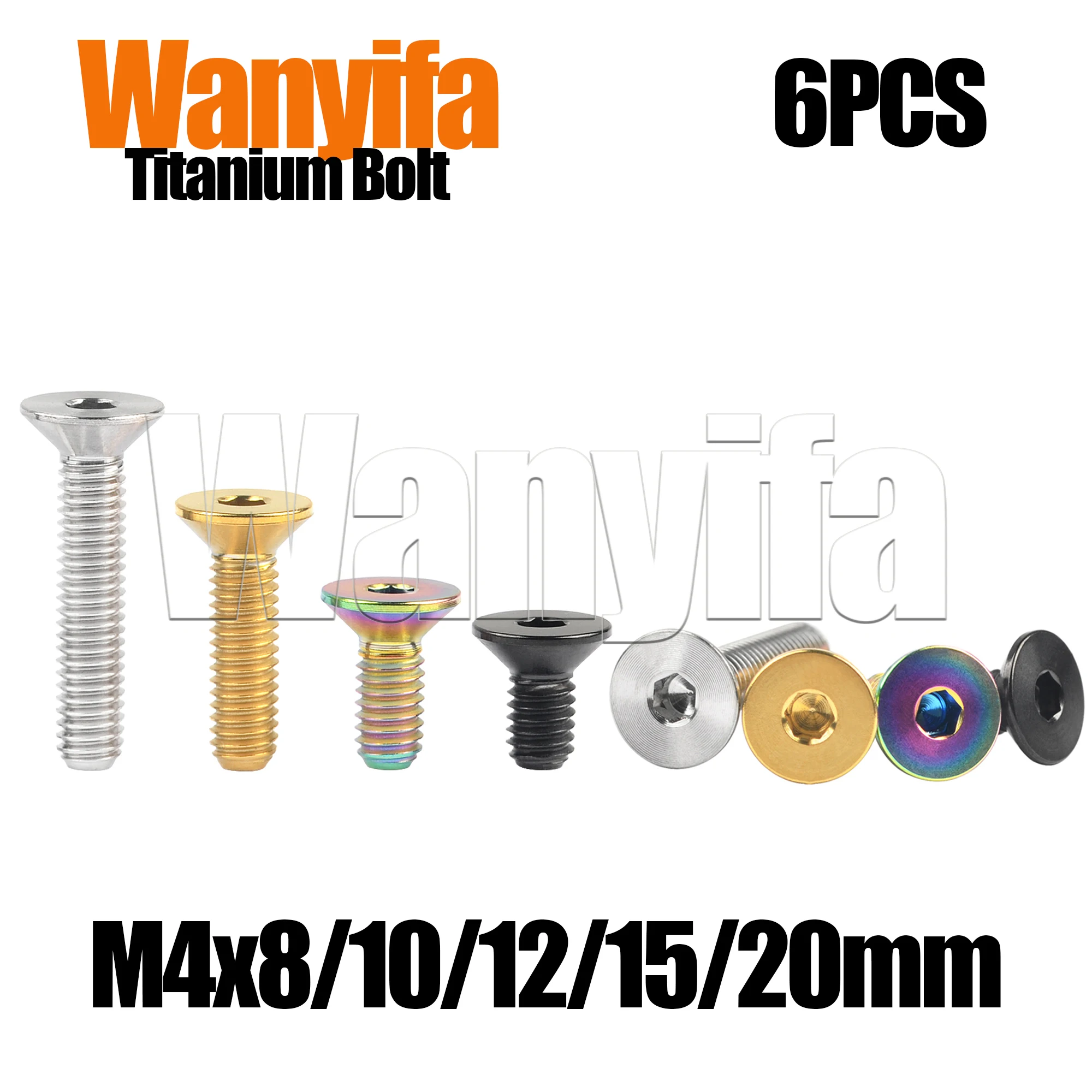 

Wanyifa Titanium Bolt M4x8/10/12/15/20mm Hexagon Socket Countersunk Screws for MTB Bike Accessories