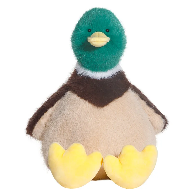 Bonito pato mallard animal de pelúcia brinquedo mole macio recheado pato verde plushie travesseiro boneca brinquedos presente para crianças